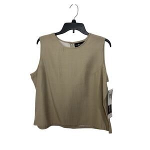 NWT Sag Harbor Petites Sleeveless Boxy Fit Neutral Top Size PL Minimalist